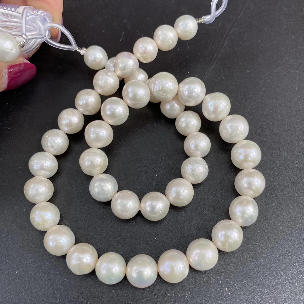Natural Freshwater Pearl 10-12mm Smooth Round Loose Beads for Jewelry Making DIY Bracelets Necklace Wholesale