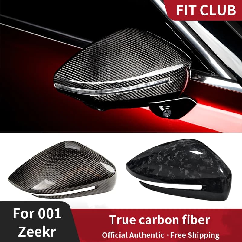 True carbon fiber rearview mirror decorative cover For Zeekr 001 2022 2023 2024 reverse mirror  scratch protection cover
