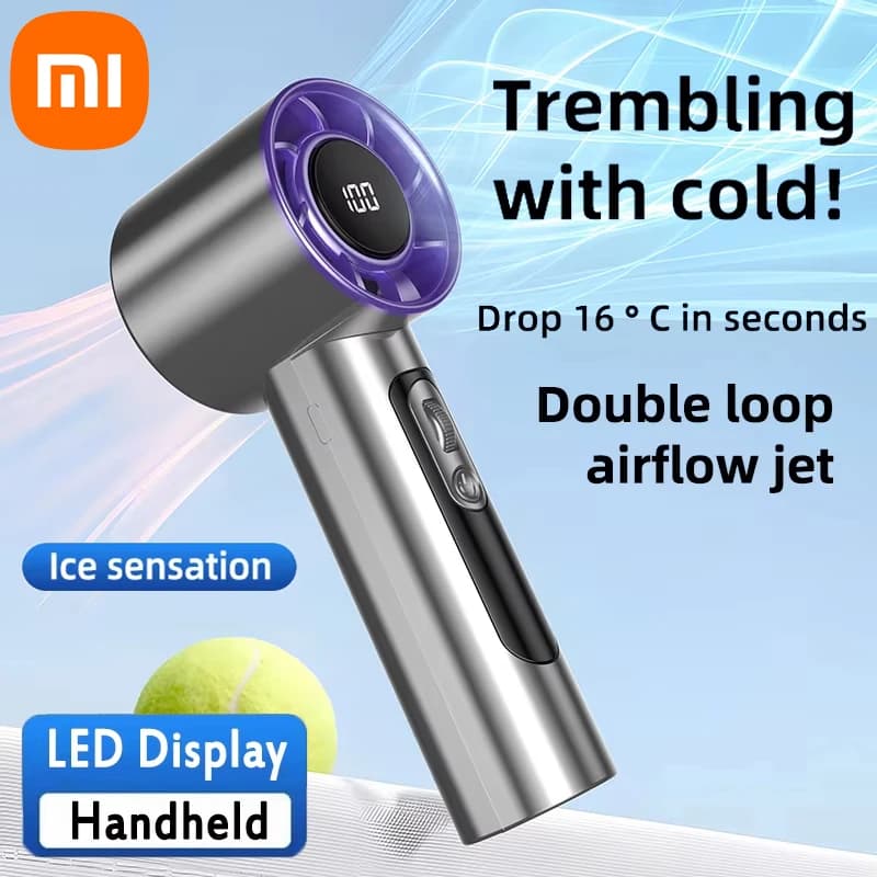 Xiaomi Handheld Portable Fan 100 Wind Speeds Adjustable Usb Charging Mini Outdoor Portable Turbo Long-lasting High Speed Fan