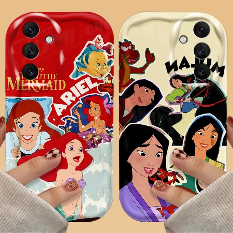 Disney Princess Wave Phone Case For Samsung Galaxy A53 A54 A34 A14 A24 A13 A23 A33 A73 A15 A05 A05S Clear Soft Silicone Cover