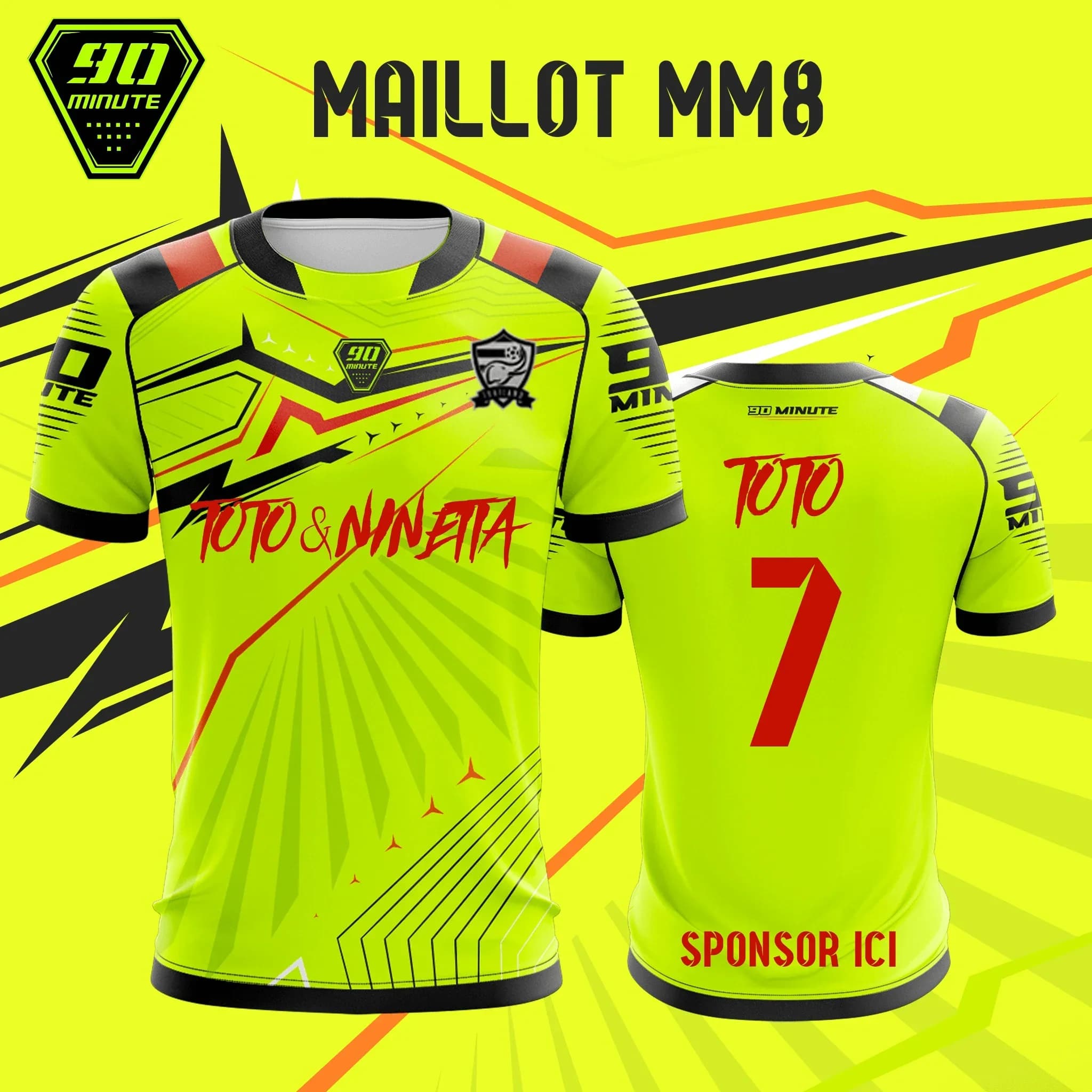 2025 New Men's Quick-drying T-shirt Maillot 90 Minute Toto & Ninetta Pré Comfortable Casual Breathable Sweat-absorbing T-shirt