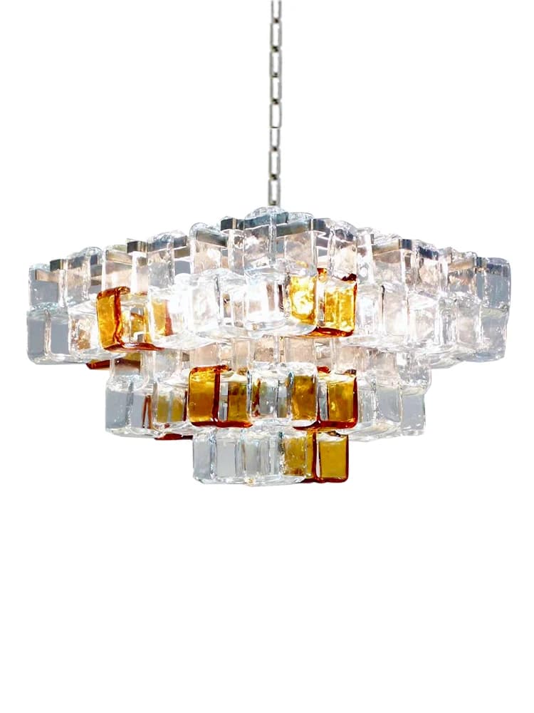 Ice Whiskey Glass Art Pendant Lights 2024 LED Indoor Vintage Room Hanging Lamps For Ceiling Home Decor Bar Suspension Lustre