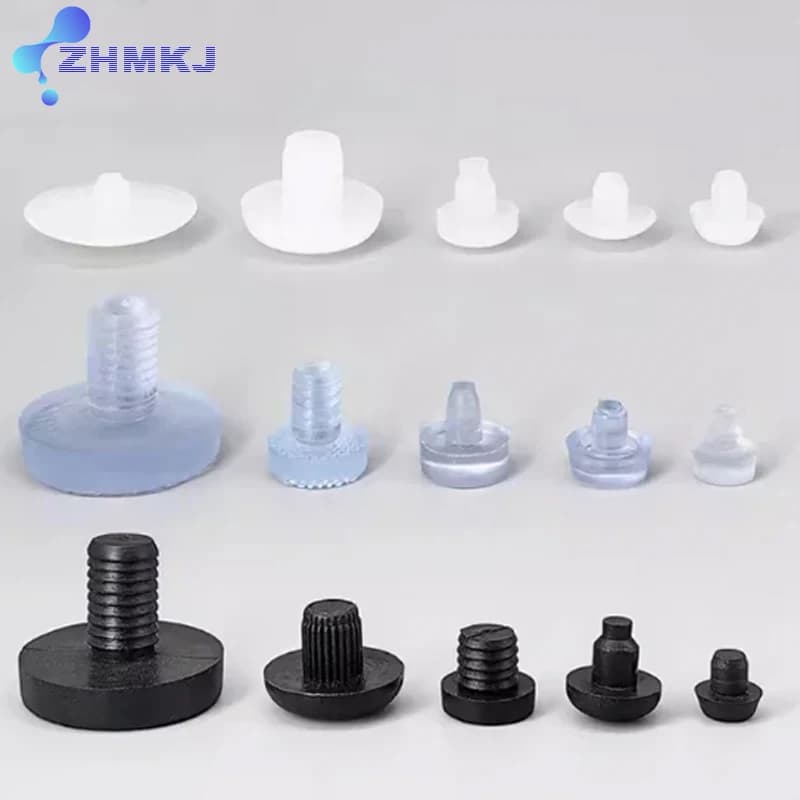 Embedded Furniture Table Chair Leg Feet Bottom Glide Slide Soft Rubber Pad Floor Protector Shockproof Transparent/Black