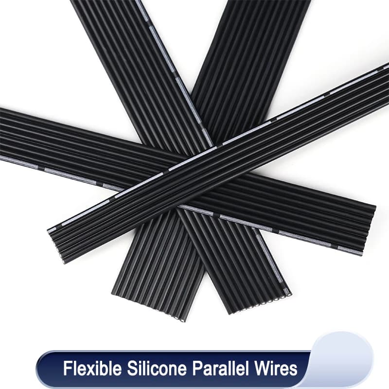 1~50m Fexible Copper Cable 2P 4P 6P 8P 10P Ultra Soft 30 28 26 24 22 20AWG High Temperature Resistant Silicone Parallel Wire