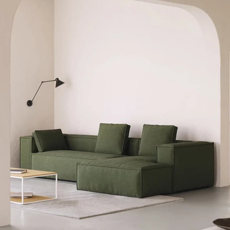 French Retro Style Cream Wind Lamp Core Velvet Fabric Tofu Sofas Module Straight Row Italian Minimalist Compression Corner Sofa