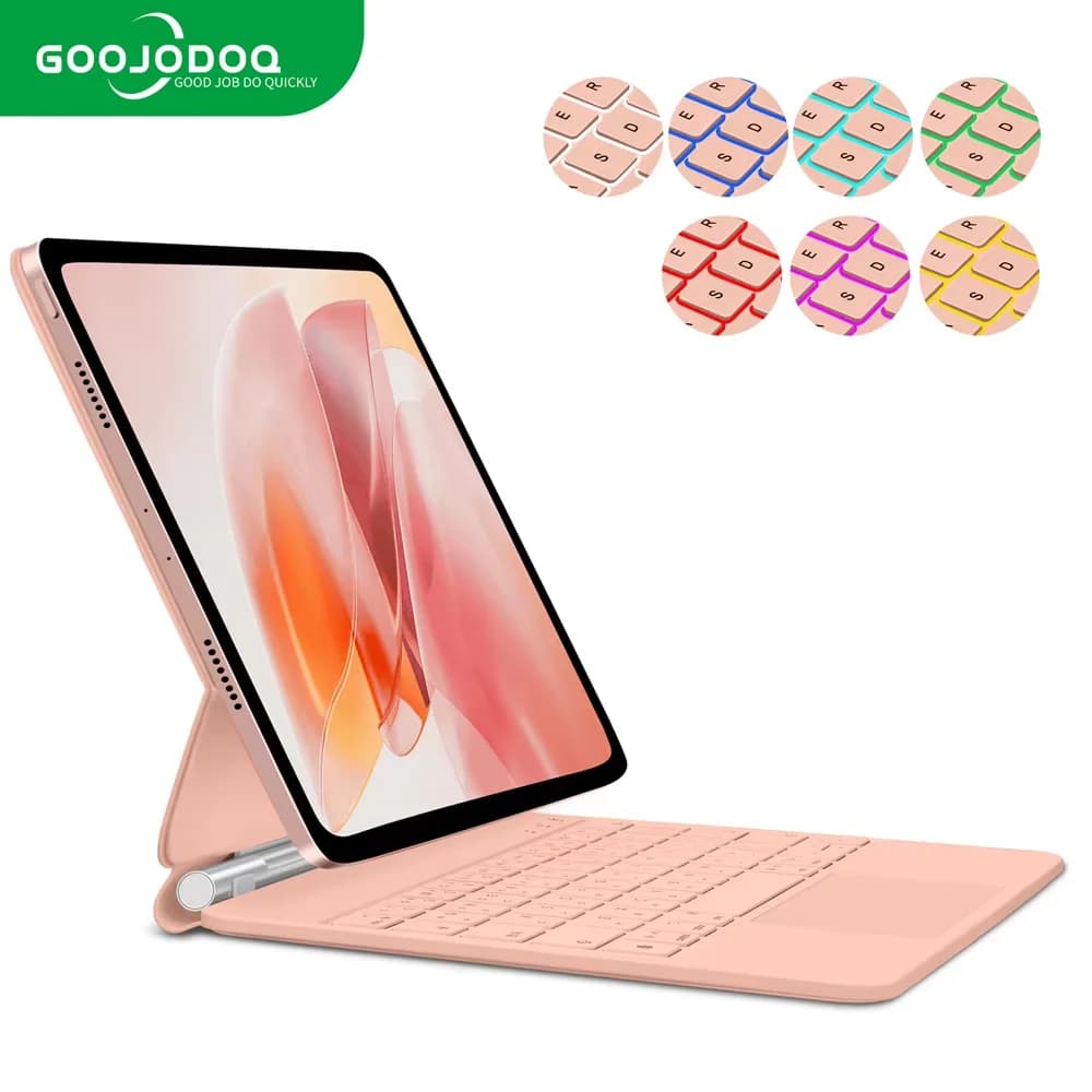 GOOJODOQ Magic Keyboard for iPad Pro 11 Inch 4th/3rd/2nd/1st Gen iPad Air 11 M2 M3 Air 4 Air 5 Floating Stand Bluetooth Keyboard