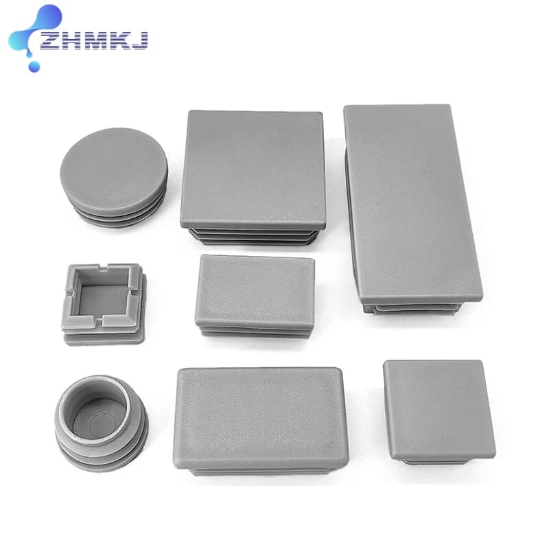 Grey Round Square Plastic Blanking End Cap Square Tube Pipe Inserts Plug Furniture Chair Table Feet Cap