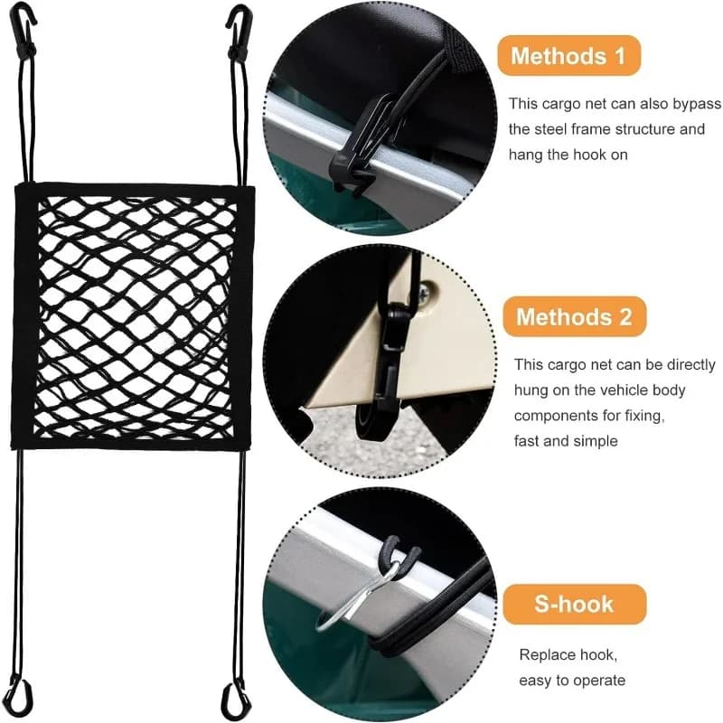 1pcs High elasticity car motorcycle  double-layer hook helmet storage net elastic cargo net luggage net