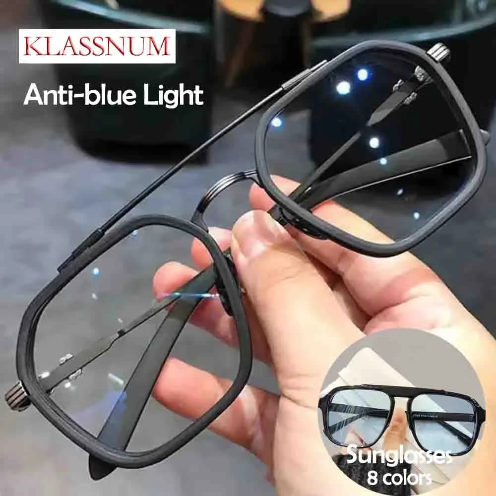 2024 New Fashion Men Sunglasses Oversized Frame Women Anti-blue Light Transparent Glasses UV400 Eyewear Flat Mirror Eyeglass