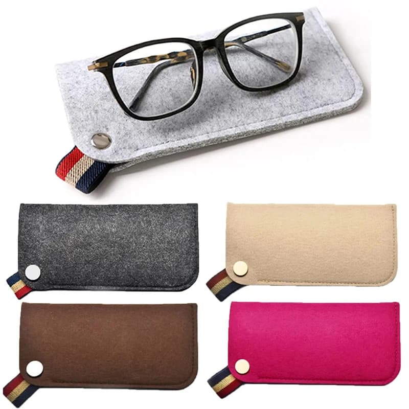 Wool Felt Portable Bag for Reading glasses Student Sun Glasses Pouch Outdoor Portable Sunglasses Bag for Eyeglasses ID card bag