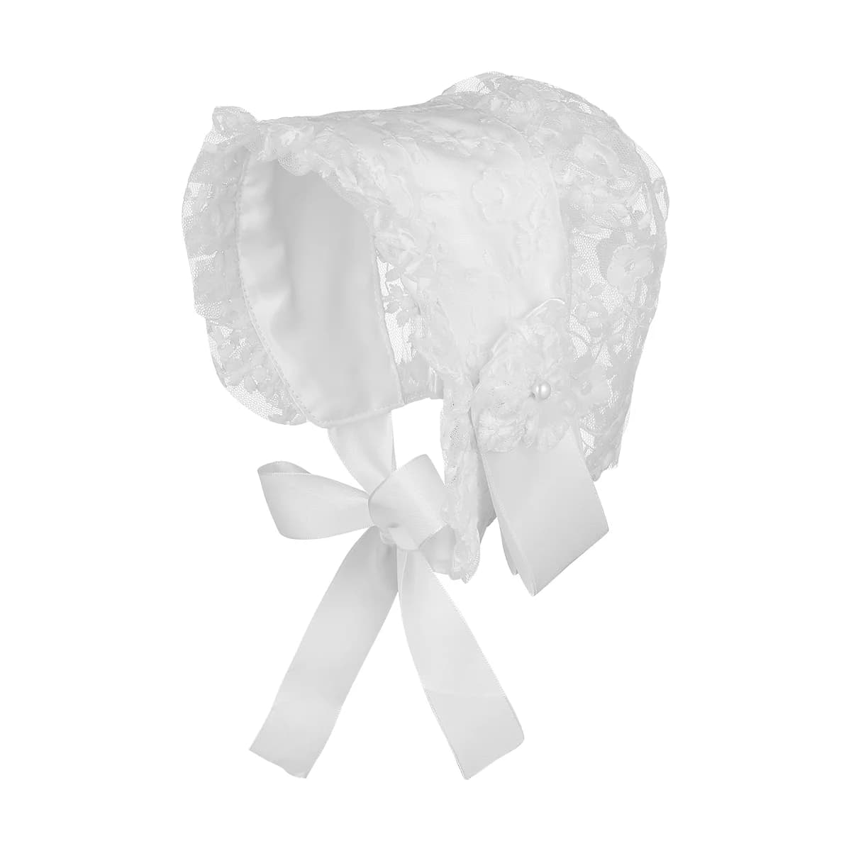 Hollow Out Bonnet Fenical Adorable Baby Lace Beautiful Hat for Baby Infant Aged From 0-2 (White, Average Size)