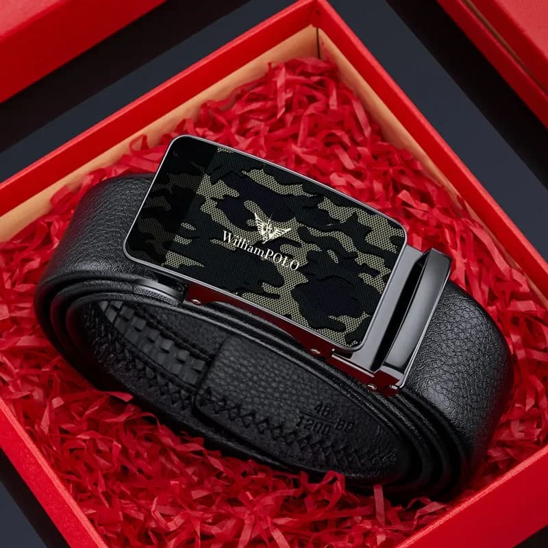 Camo Outdoor Adventure Belt Men's leather business automatic buckle youth belt Casual belt Father birthday gift to boyfriend