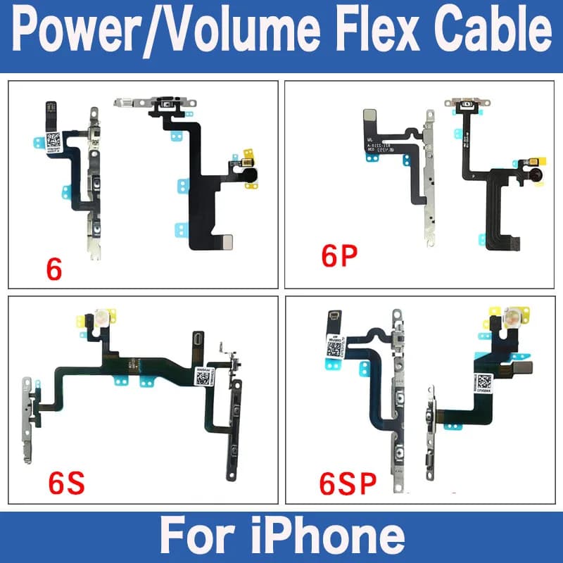 Power And Volume Flex For iPhone 6 6P 6s Plus Mute Button Silent Switch Flex Cable With Bracket Replacement