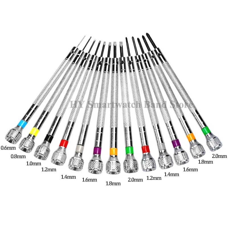 13Pcs Watch Repair Tools Screwdriver Set 0.6mm-2.0mm Flat Head Screwdriver Kit Professional Watchmakers for Watch Repair Tools