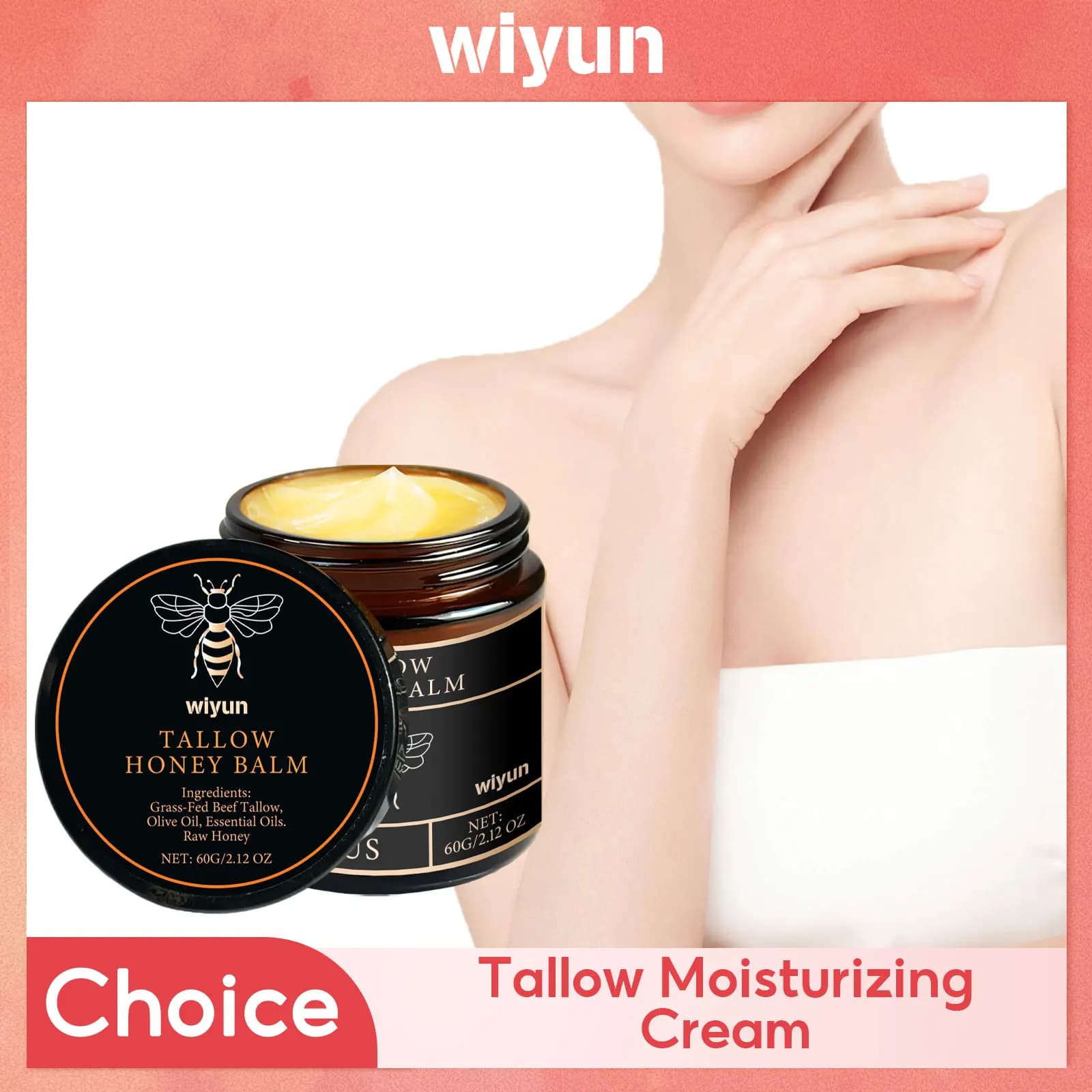 Tallow Honey Cream Glow Hydrating Skin Improve Elasticity Soft Bleaching Improve Dullness Firming Face Body Moisturizer Lotion