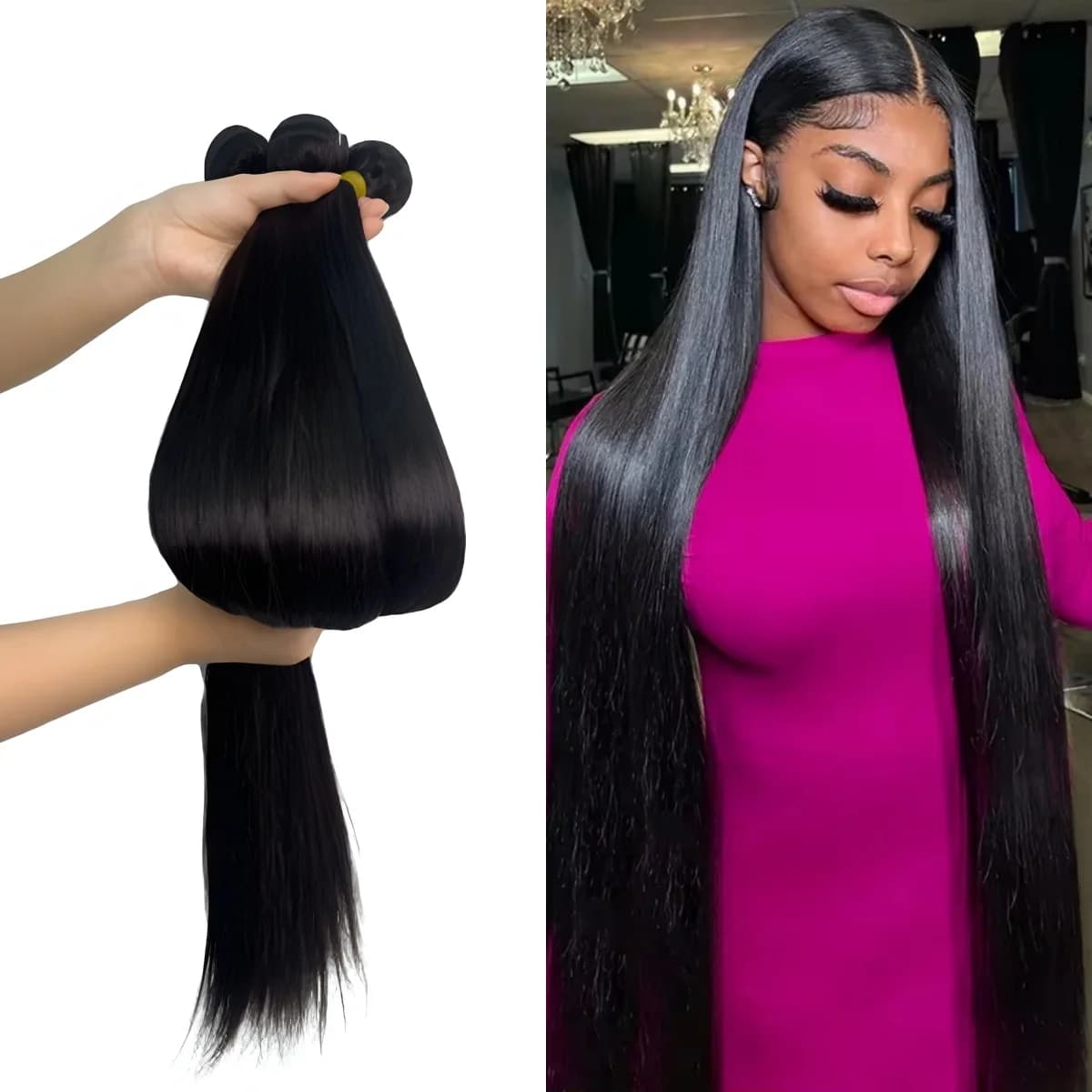 16A Straight Bundles Human Hair 26 28 30 Inch Remy Hair Weave Bundles Human Hair 3/4/5 Bundle Raw Human Hair Bundles Extensions