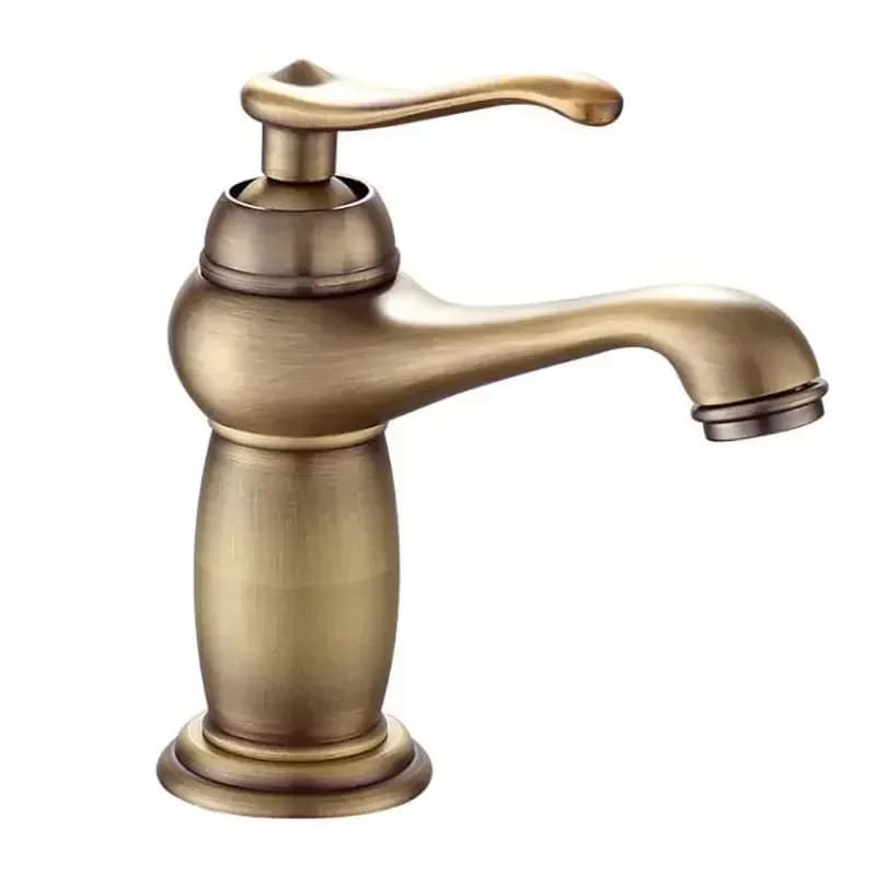 Antique Brass Bathroom Sink Faucets Single Handle One Hole Deck Mounted Lavatory Mixer Tap Retro Basin Faucets,Brushed lavatorio