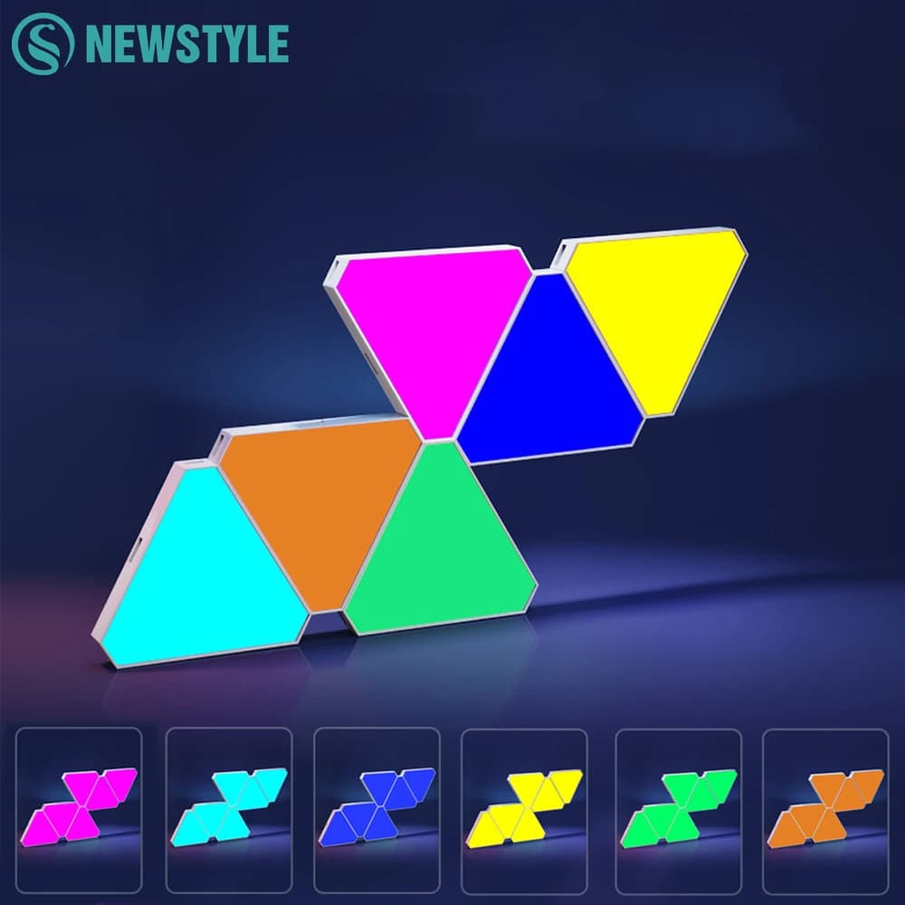 Smart WiFi Triangle Night Light RGB Triangle Wall Lights APP Control Creative Decorat Wall Lamps  For Gaming Room Decor