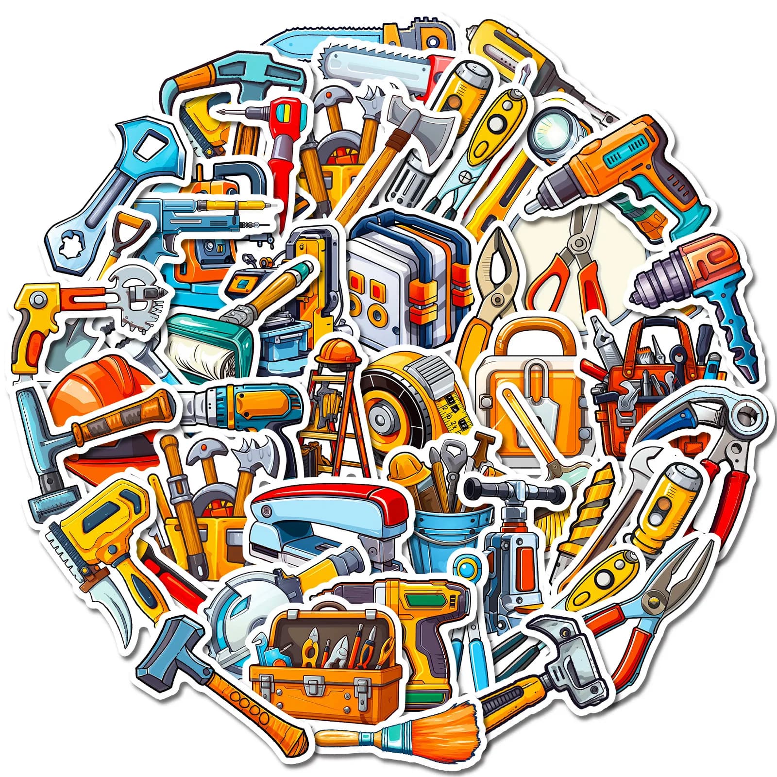 10/25/50pcs Mixed Electric Hand Tools Stickers Graffiti for DIY Phone Motorcycle Helmet Scrapbooking Laptop Suitcase Skateboard