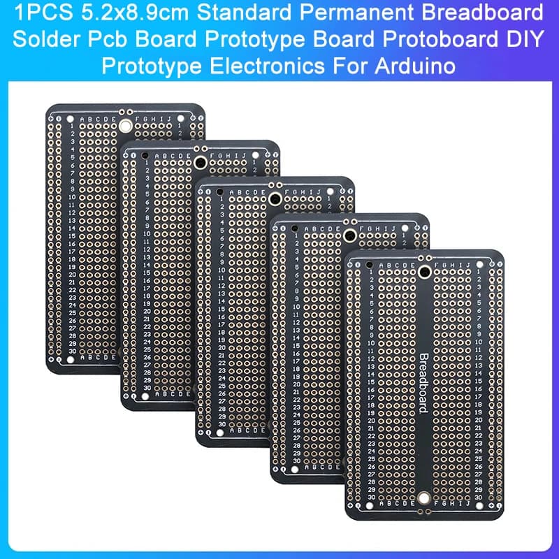 1PCS 5.2x8.9cm Standard Permanent Breadboard Solder Pcb Board Prototype Board Protoboard Diy Prototype Electronics For Arduino