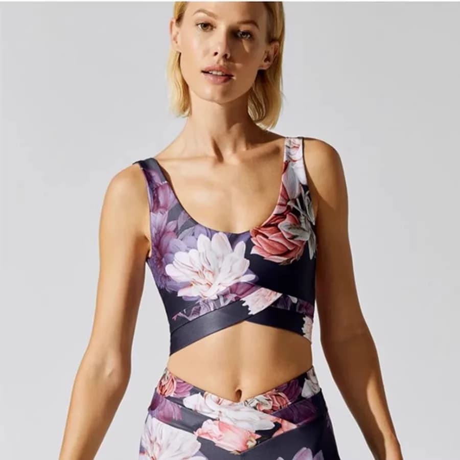 Sports Bras for Women Low Support - Colorful Flower Peacock Workout Tops for Women, Womens Yoga Bras