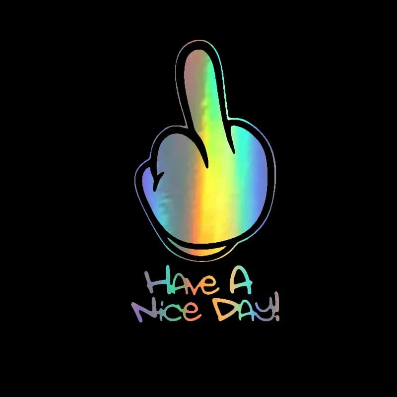 Car Styling HAVe A Nice DAY ! Middle Finger Car Stickers and Decals Creative Funny Carbon Fiber 3D Stickers ,15CM*10CM