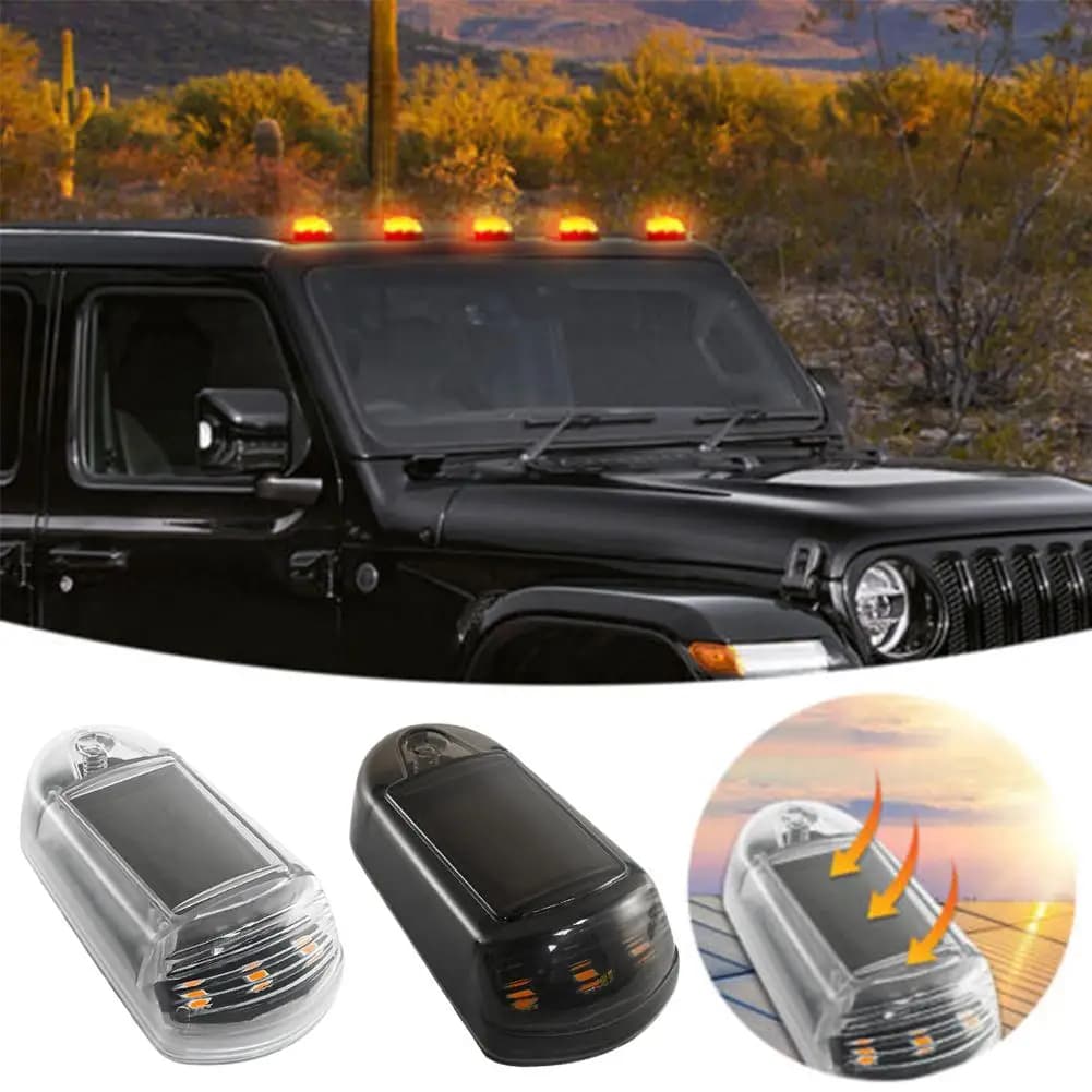 Solar Roof Mouse Light 3led Car Roof Light Truck Pickup Light Indicator Modification High Light Roof Warning Light Truck Ye C1a3