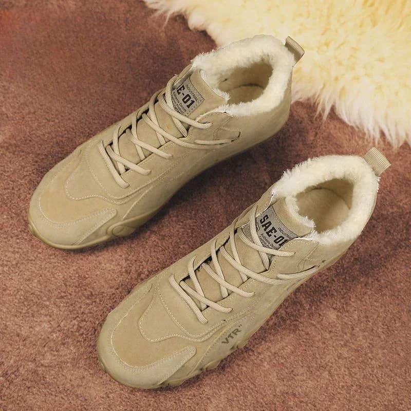 Winter Shoes Man Flat Cotton Shoe Casual Snow Boots for Men High Quality Original Deals Brands Outdoor Hiking Fleece Fashion Fur