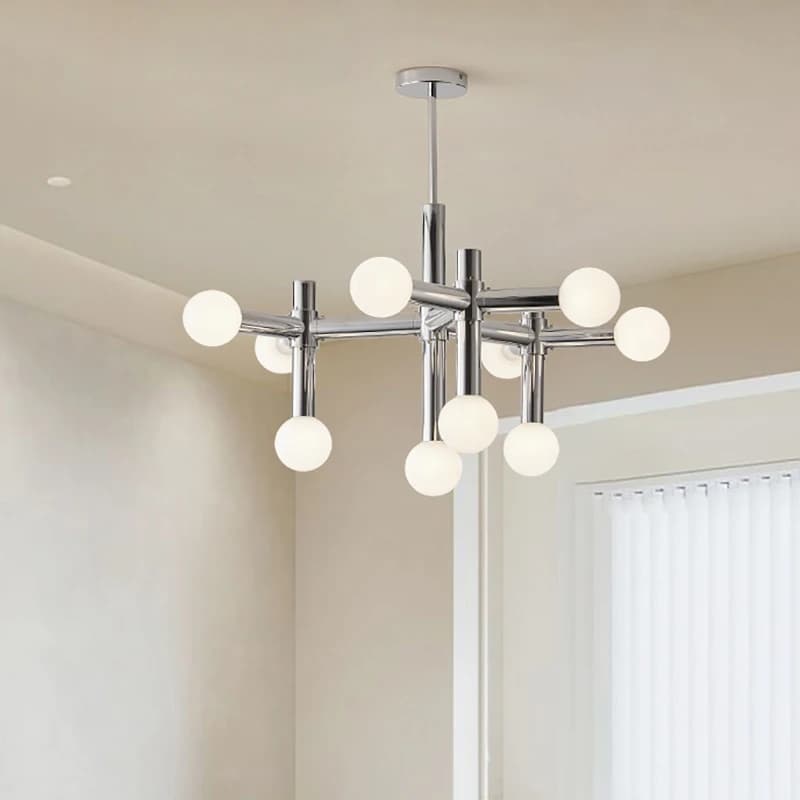 New Style Chrome Chandelier E27 Designer Art Decor Chrome Metal Foyer Hanglamp Dining Room Bedroom Lighting Fixtures 110-220V