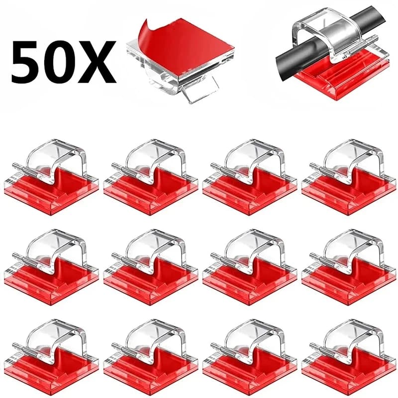 10-50PCS Cable Organizer Clips Cable Management Wire Manager Cord Holder USB Charging Data Line Bobbin Winder Wall Mounted Hook