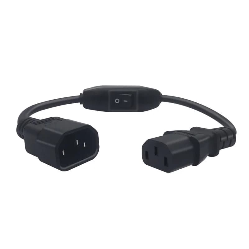 30CM C14-C13 Extension Power Cord IEC 320 C13 Female to C14 Male with On/Off Switch AC   Power Adapter Cable PC Computer
