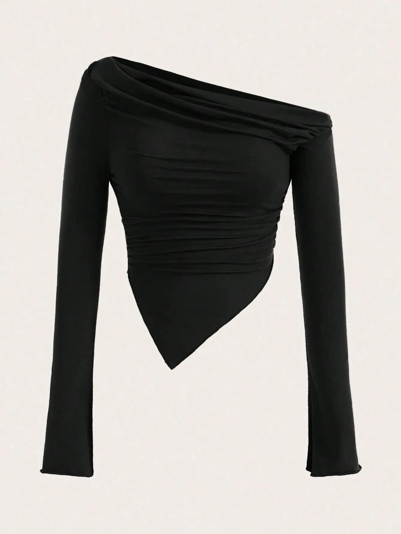 Women Sexy Solid One Shoulder Long Sleeve T Shirt Spring Fall 2025 Y2K Clothes Grunge Goth Slim Fit Tee Top Tshirt Streetwear