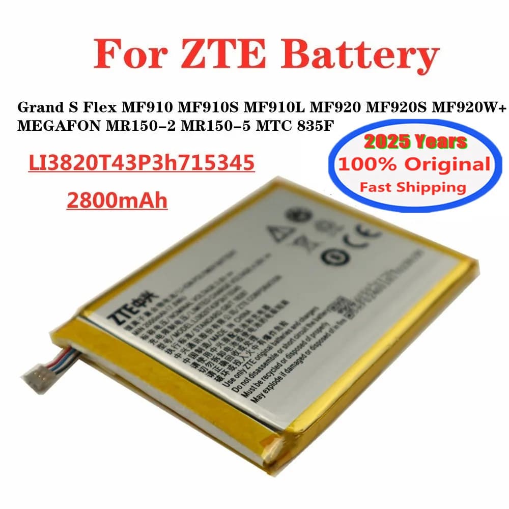 Router Original Battery LI3820T43P3h715345 For ZTE Grand S Flex MF910 S L MF920 MF920S MF920W+ MEGAFON MR150-2 MR150-5 MTC835F