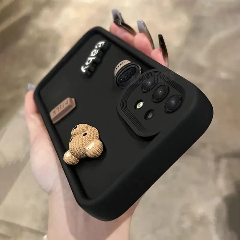 A 53 52 33 32 Cute 3D Bear Cartoon Silicone Case For Samsung Galaxy A32 A52 A72 A33 A23 A13 A53 A73 4g 5g Soft Matte Cover A52s