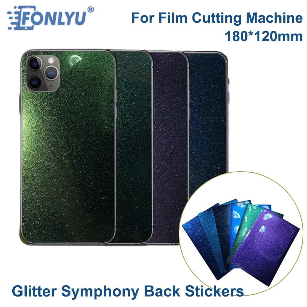 FONLYU 50PCS Mobile Phone Decoration Stickers Glitter Symphony Back Film Rear Cover Protectors For Plotter Film Cutting Machine