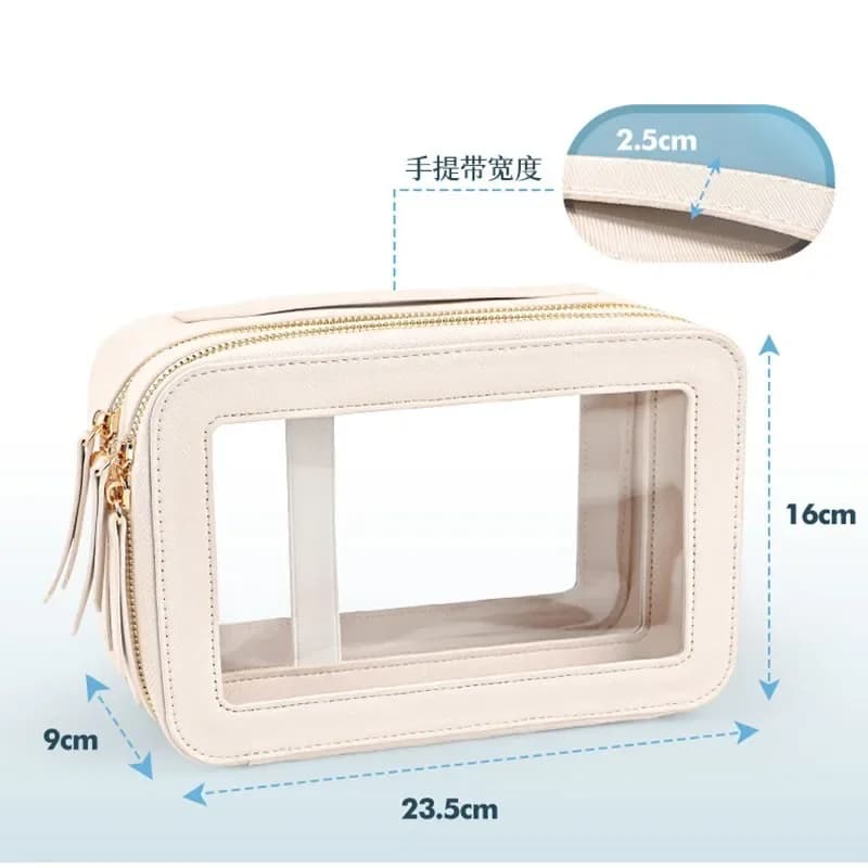 Natural cosmetics to receive the new PVC bag capacity high level appearance double portable waterproof travel toiletry bags