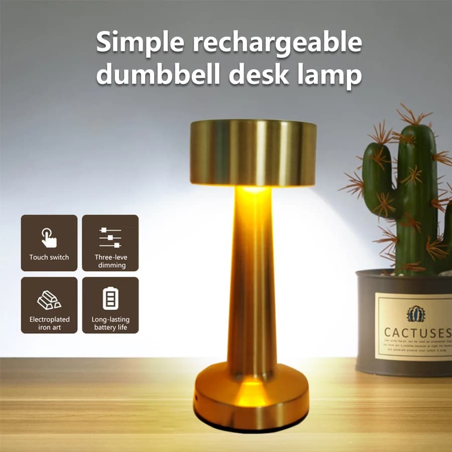 Rechargeable Led Table Lamp Retro Night Light Desk Bar Coffee Dining Room Home Decor Wireless 3 Colors Dimmable Touch Switch