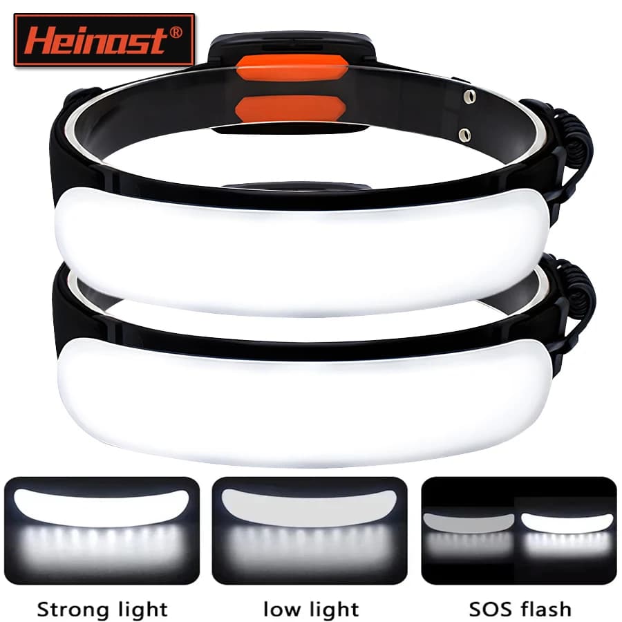 Heinast COB Headlamp USB Rechargeable Head Flashlight Built-in 5000/7500Mah Battery Headlight Powerful Camping Fishing Lantern