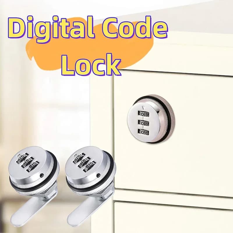 3 Digital Code Zinc Alloy Combination Lock Cabinet Mailbox Password Locker Cupboard Drawer Suitable for 15-20mm plate thickness