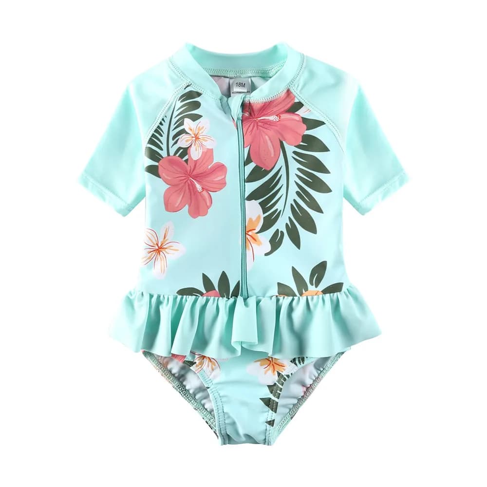 Wishere Swimsuit One-piece Baby Swimwear Girl's Bikini Swimming Rashguard UPF50+ Beachwear Sunsuit Kids Bathing Surfing Suit