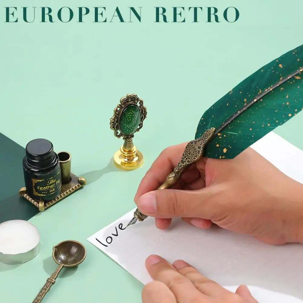 Quill Pen Set Eco-friendly Feather Pen Kit Creative Delicate  Creative Novelty Useful Calligraphy Pen Set