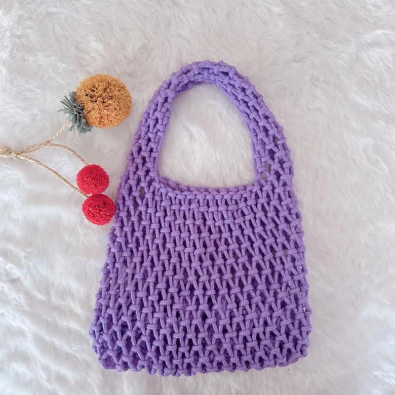 Summer Grass Rope Hollow Hand Knitted Women's Hollow Knitted Handbag