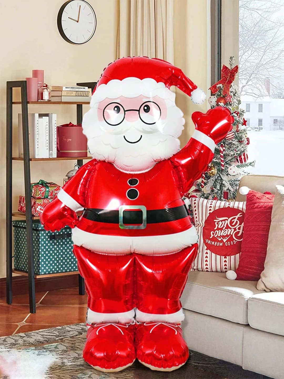 1pcExtra Large Santa Foil Balloon, 61 Inch Christmas Party Decoration Balloon, Santa Balloon Decoration, Home Holiday Decoration