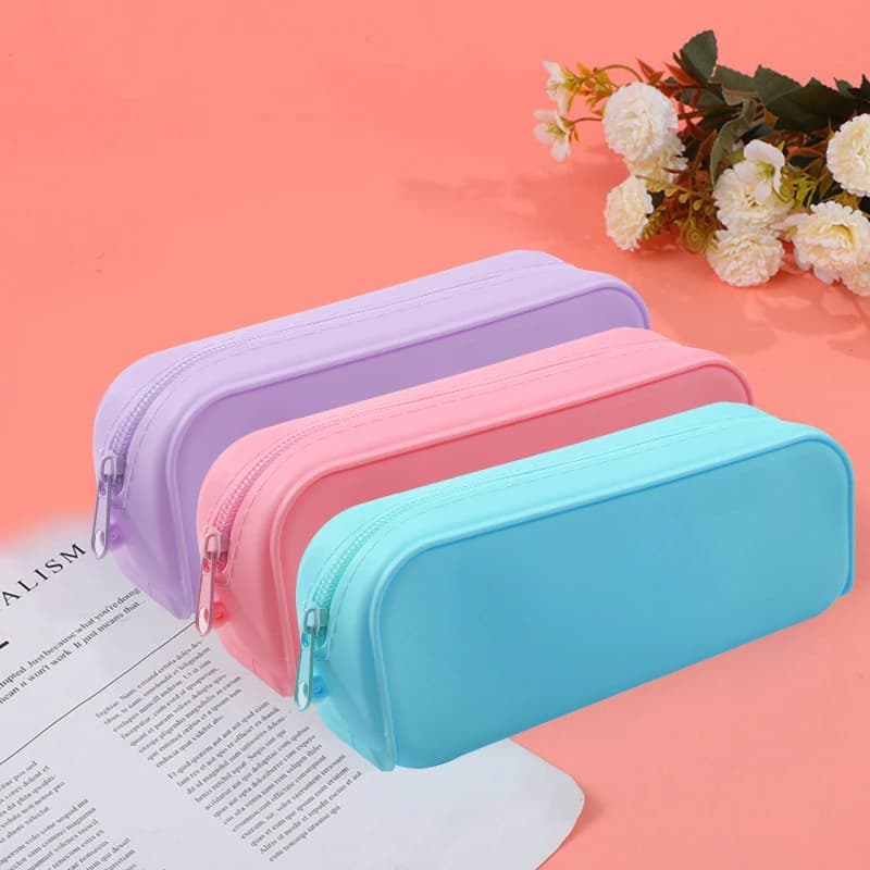New Kawaii Colorful Silicone Pencil Case Cute Fashion Pencil Bag Stationery Storage Pouch Student School Supplies Student Gift