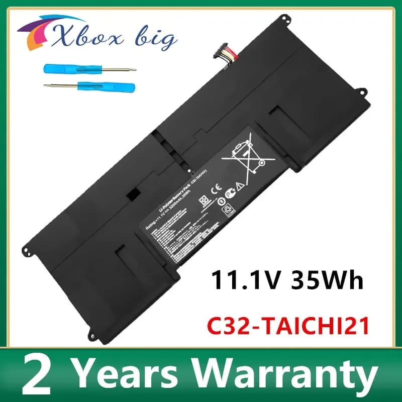 C32-TAICHI21 Laptop Battery for ASUS Ultrabook  TAICHI 21 C32-TAICHI21 TAICHI21 11.1V 3200mAh 35WH
