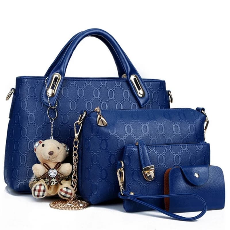 Multifunction 4pcs/Set Women Bag PU Leather Luxury Designer Bags Handbag Messenger Bag Shoulder Bag Wallet Bags Storage Bag