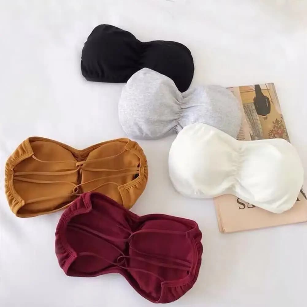 Strapless Bra New Summer Back Underwear Girls Anti-slip Strapless Bottom All The Bra Wrap And Buckle Bra Students