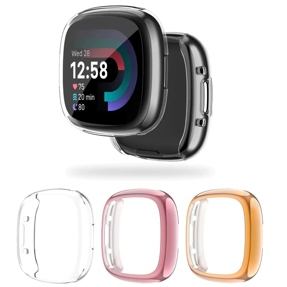 Full Cover Watch Case for Fitbit Versa 2/Versa 3/Versa 4 Screen Protector Case Bumper Cover for Fitbit Sense 2/Sense Protective