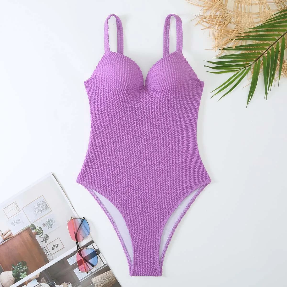 2025 Push Up Swimsuit Women One Piece Solid Swimwear Female Bodysuit Bathers Bathing Swimming Swim Suit Summer Beachwear