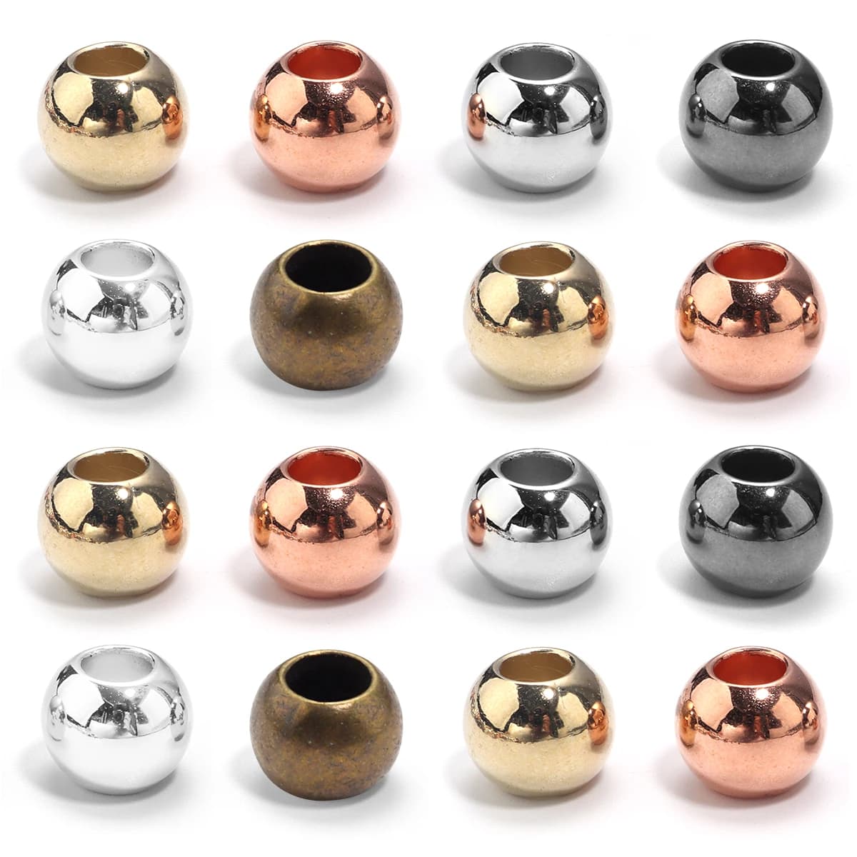 20-100pcs 4/5/6/8/10/12/14mm Gold Color CCB Ball Beads Round Loose Bead For DIY Bracelet Necklace Wedding Jewelry Making